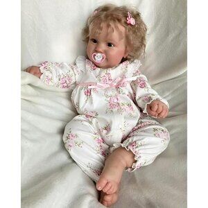 20 Inches Real Baby Size Rooted Curly Hair Sweet  Face Lifelike Reborn Baby Doll